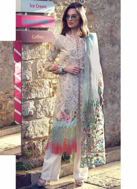 Off White Colour RAMSHA FIRDOUS 2 Fancy Wear Designer Embroidery Pakistani Salwar Suits Collection 2002